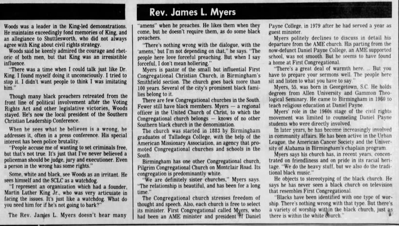 Rev. James L. Myers (First Congregational Christian Church)