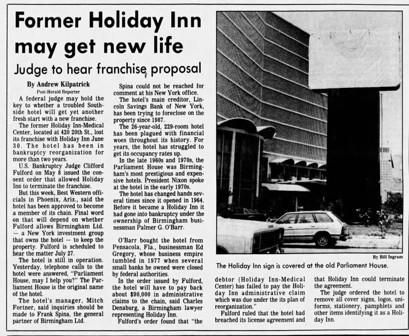 Former Holiday Inn may get new life (Parliament House)