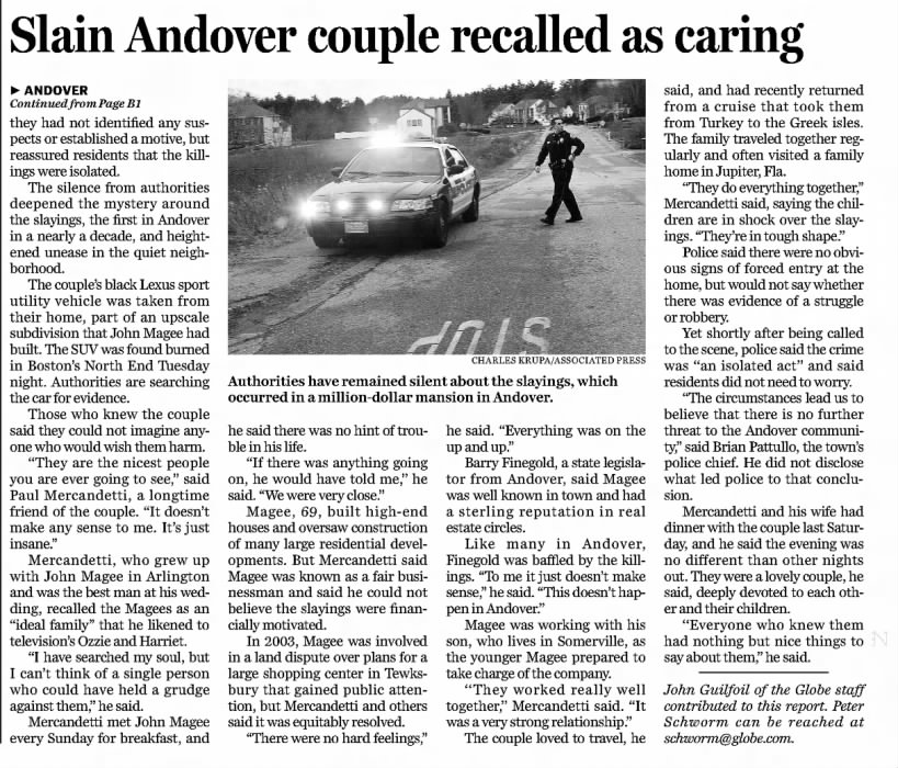 Slain Andover Couple recalled as caring