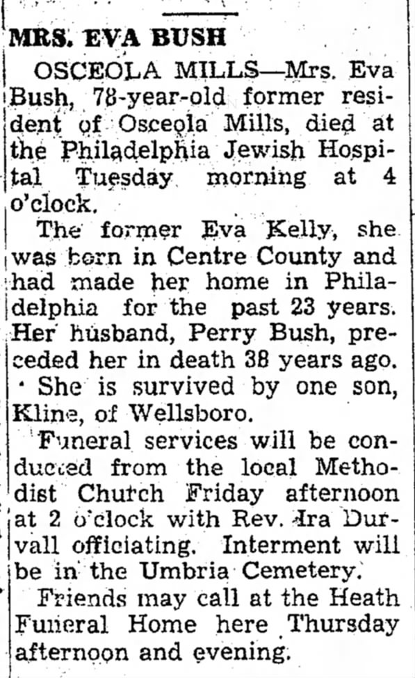 Eva (Kelley) Bush Obituary