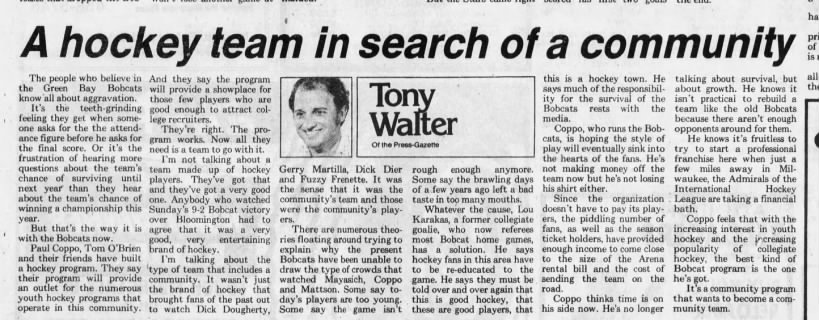 1-28-80. Tony Walters on the Death Rattle of the Bobcats