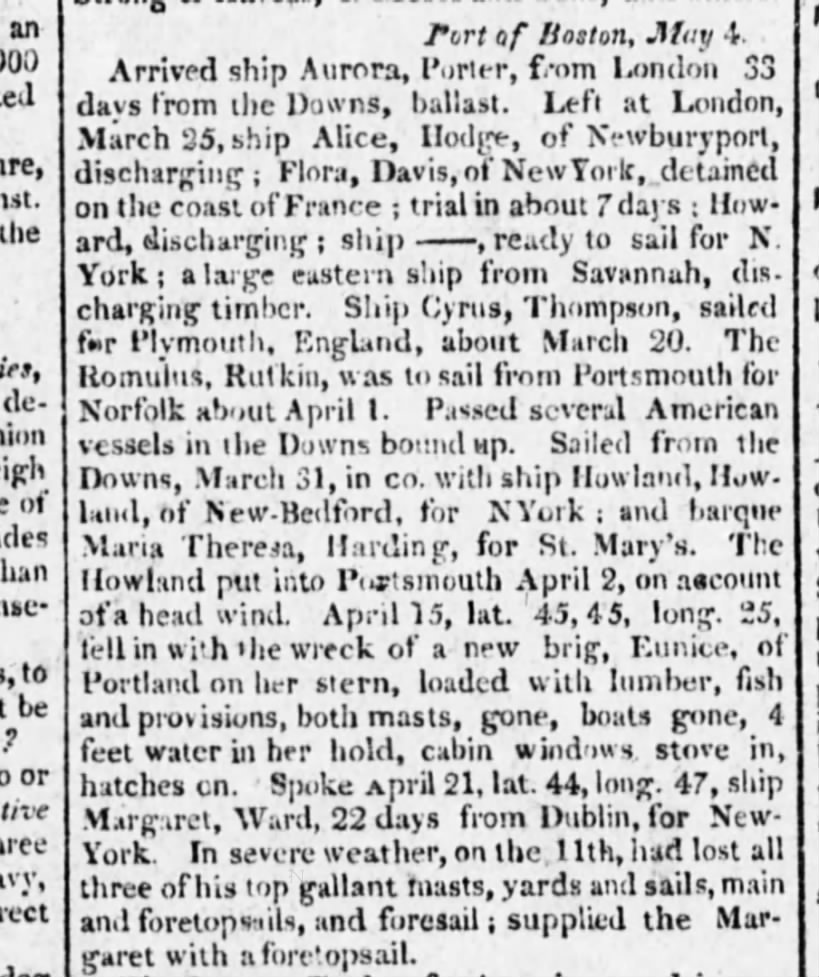 7 may 1812 the evening post