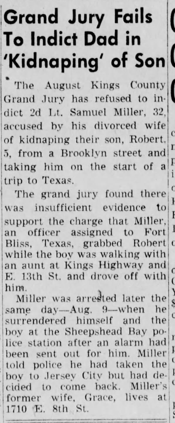 Legal and Marital Trouble for Samuel Miller in 1949