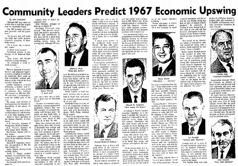 50 years ago today, Community Leaders predicted improving economy!