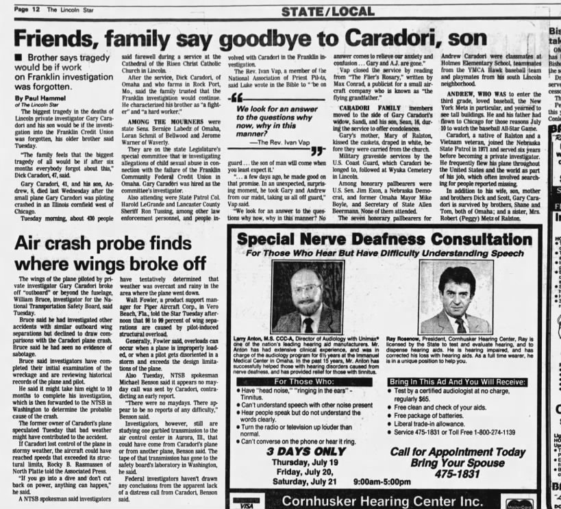 Gary Caradori Plane Crash    Wings Broke Off   Franklin Scandal