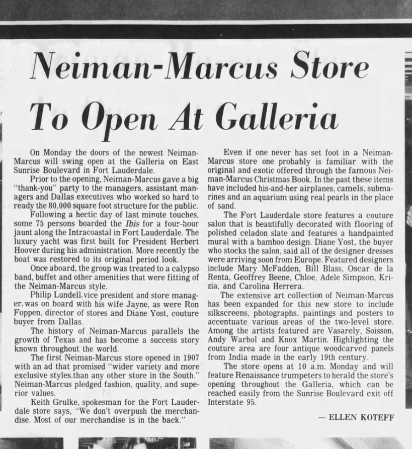 Neiman Marcus store to open at Galleria