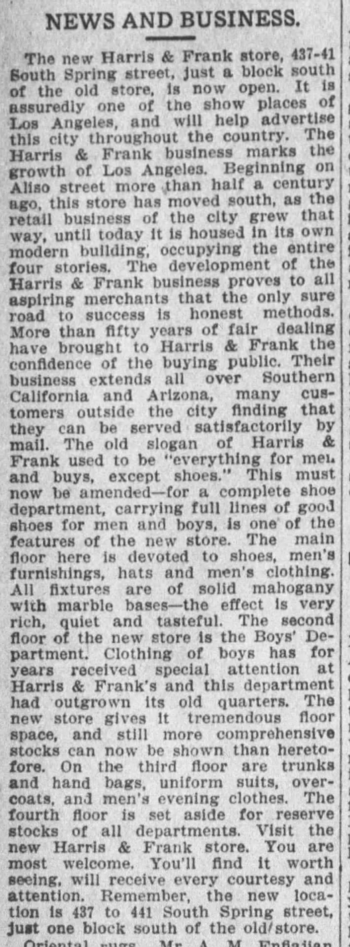 H&F moves a block on Spring St. Sep 1907