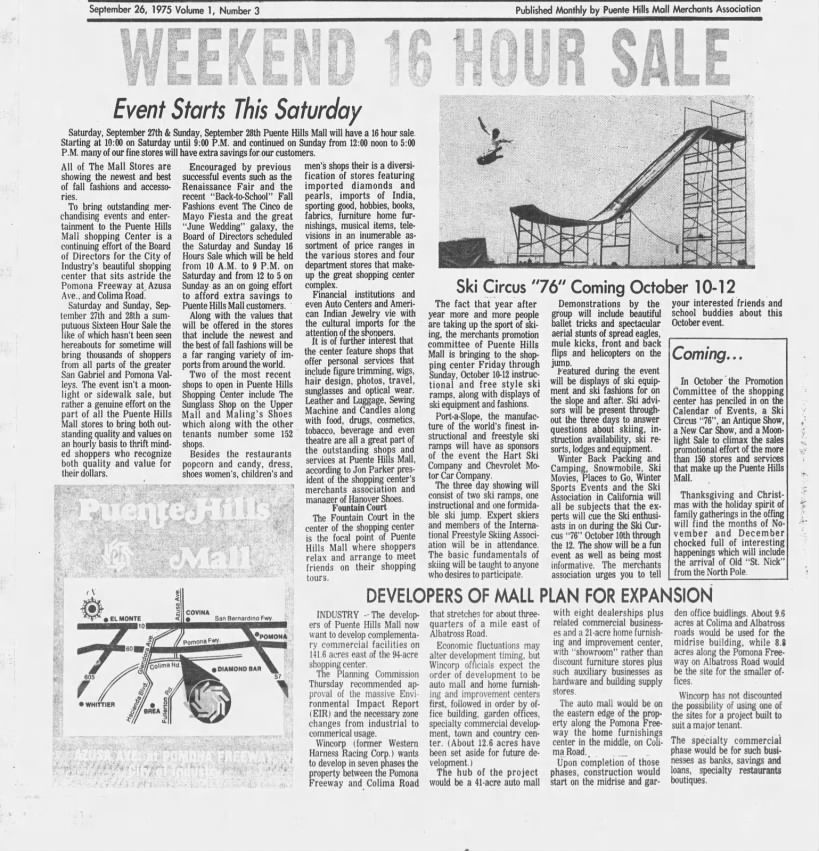 Weekend 16 Hour Sale (Advertisement for Puente Hills Mall)
