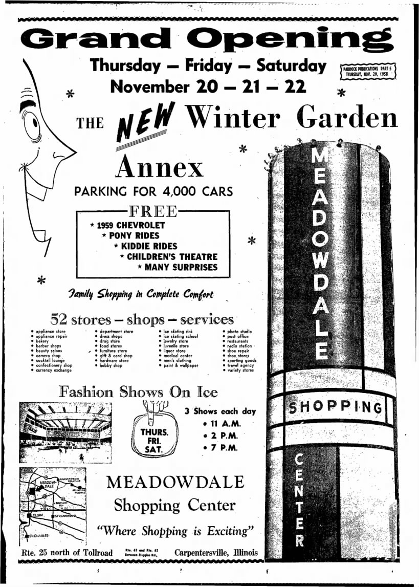 Advertisement for Meadowdale Shopping Center
