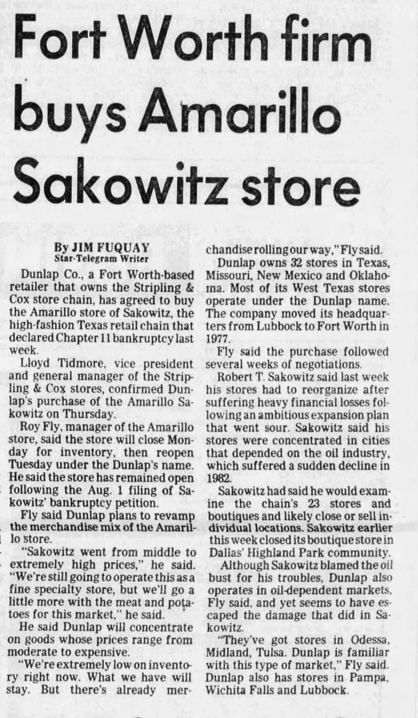 Fort Worth firm buys Amarillo Sakowitz store