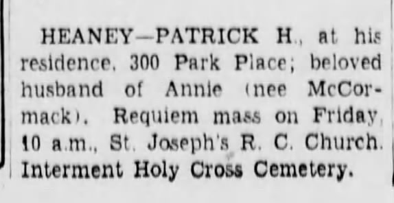 BDE, 2/27/1941, page 11; Patrick Heaney, HCC.