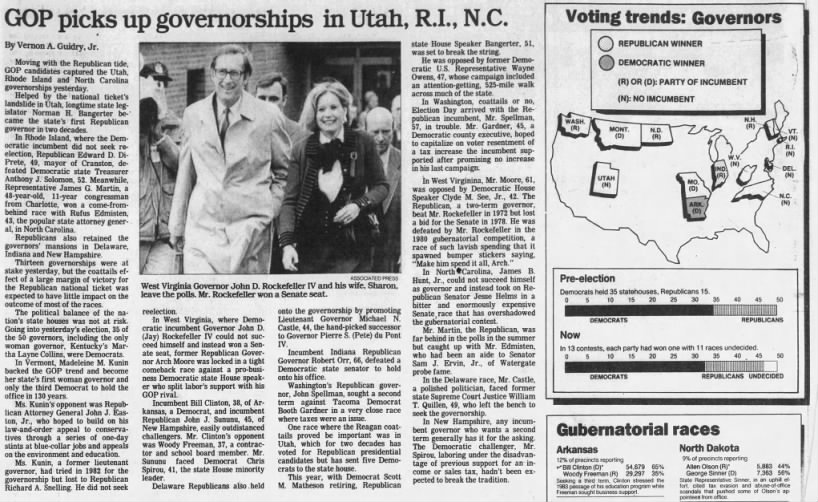 GOP picks up governorships in Utah, R.I, N.C.