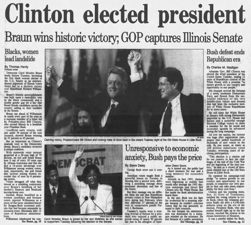 Clinton elected president