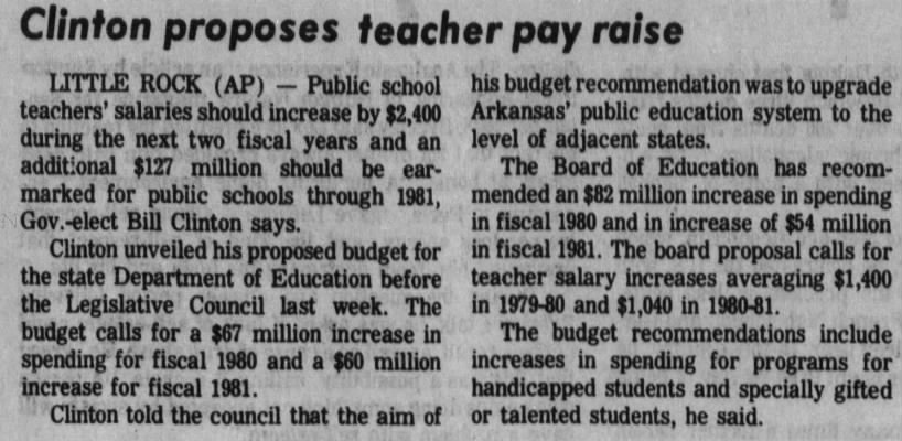 Clinton proposes teacher pay rise