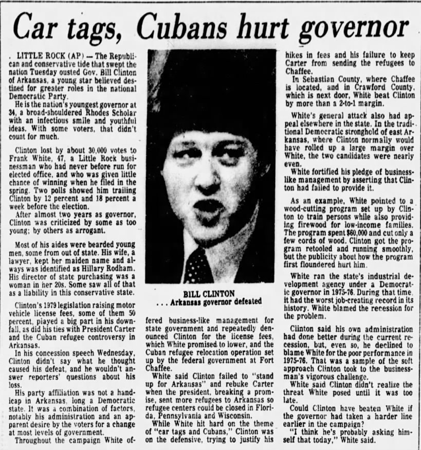 Car tags, Cubans hurt governor