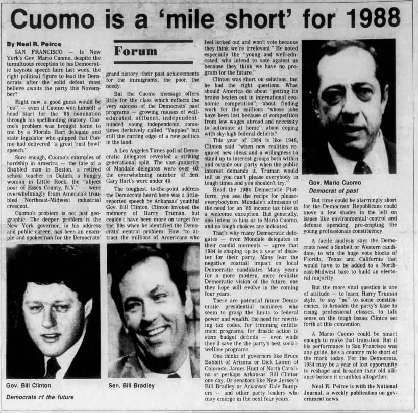 Cuomo is a 'mile short' for 1988