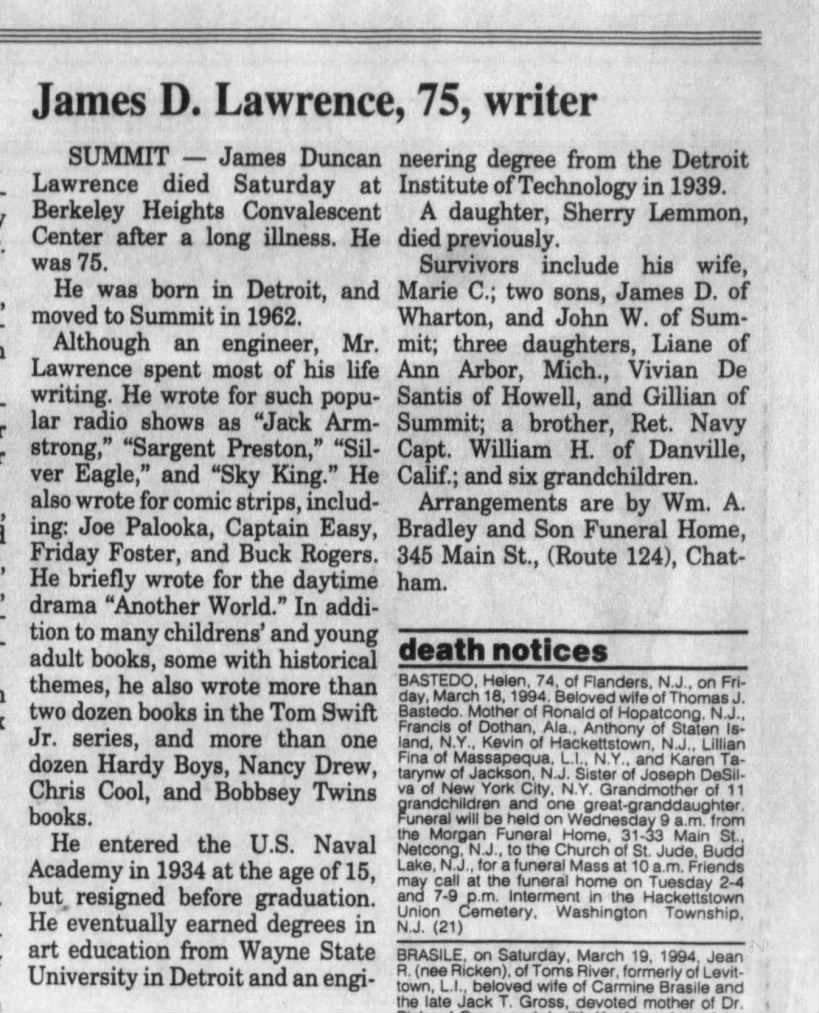 Jim Lawrence obituary