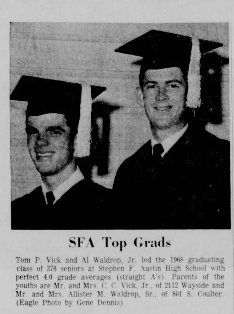 SFA top Grads Tom and Al 1968