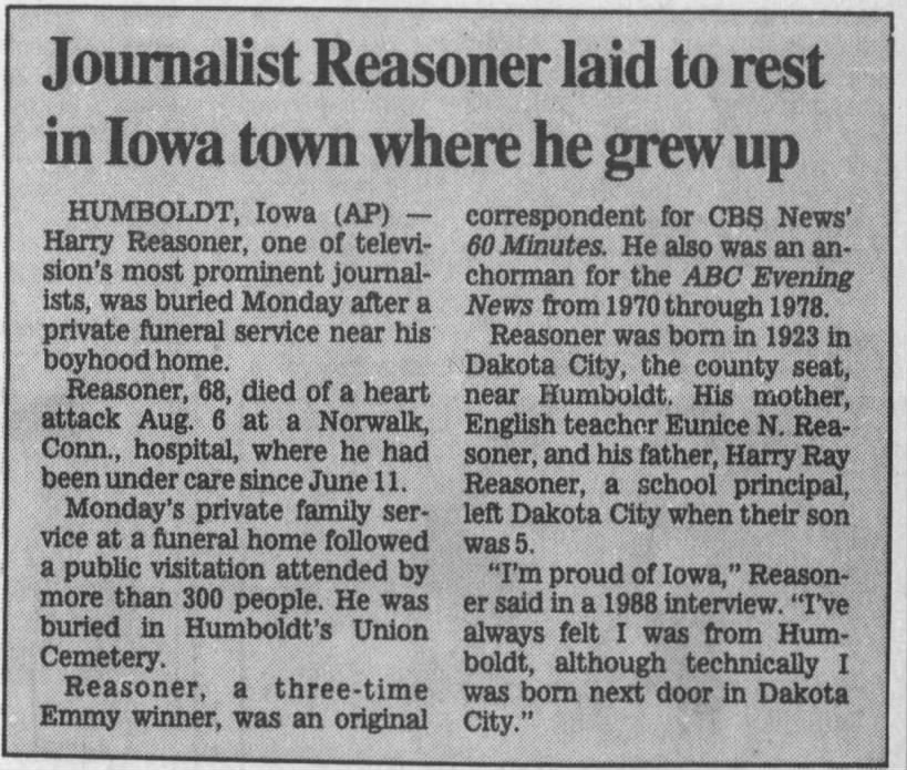 Obituary for Harry Reasoner
