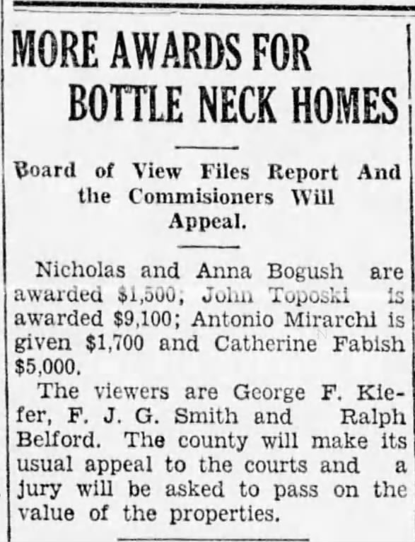 Nicholas and Anna Bogush awarded $1,500 in 1931