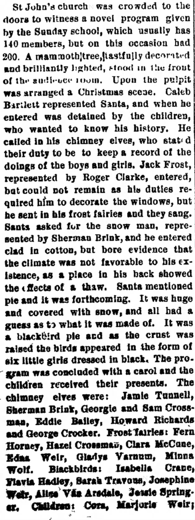 28 Dec 1894 
Caleb Bartlett as Santa
