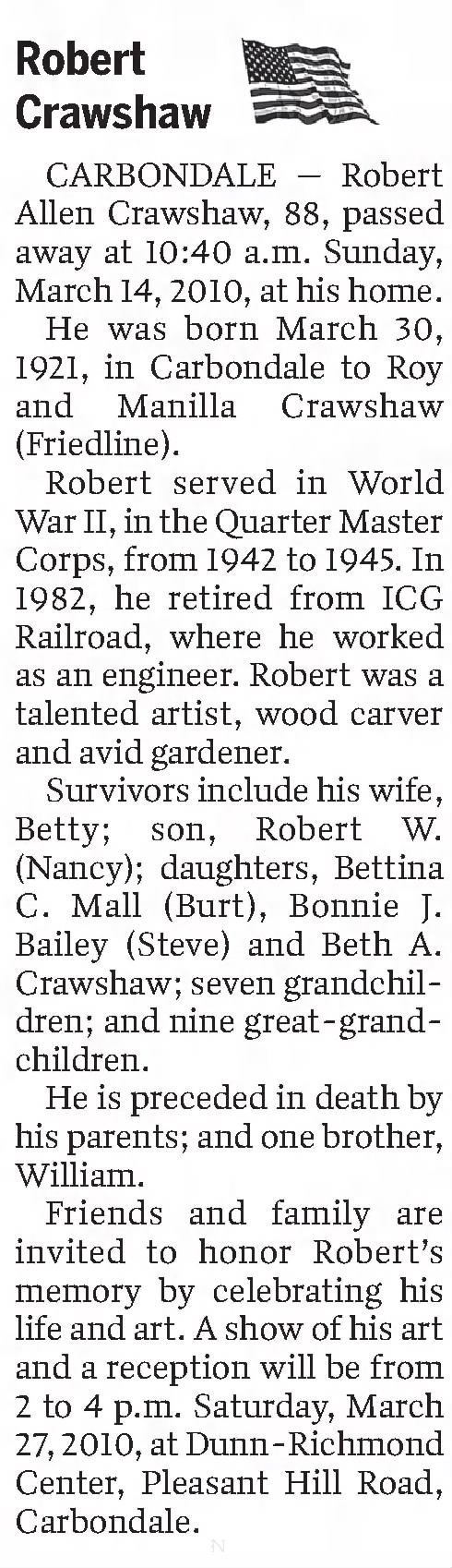 Obituary of Robert A. Crawshaw