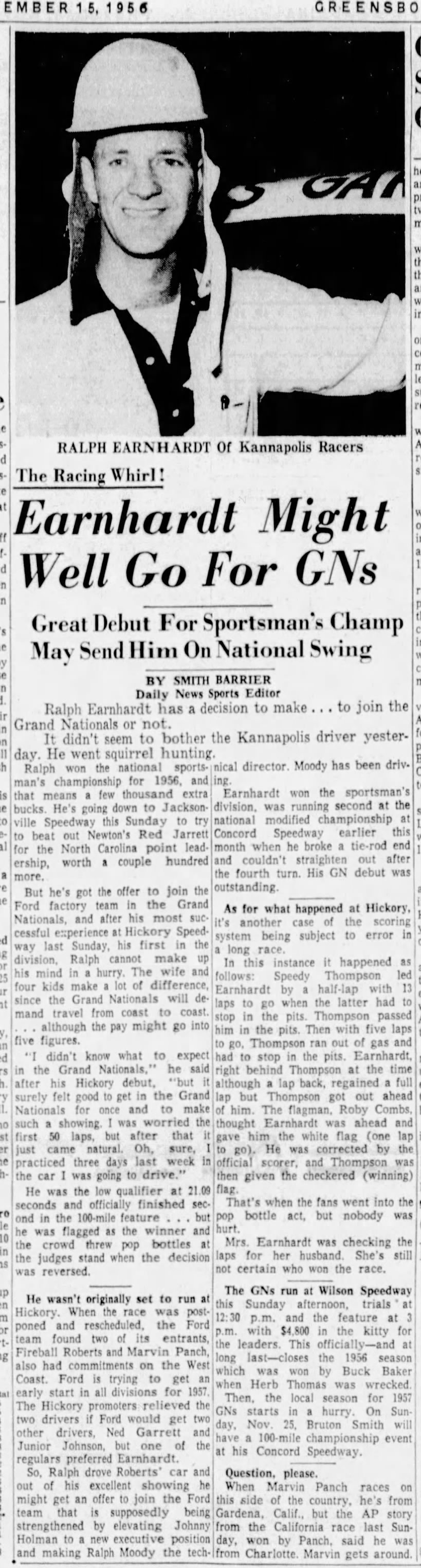 1956 Earnhardt Has Offer For Grand National