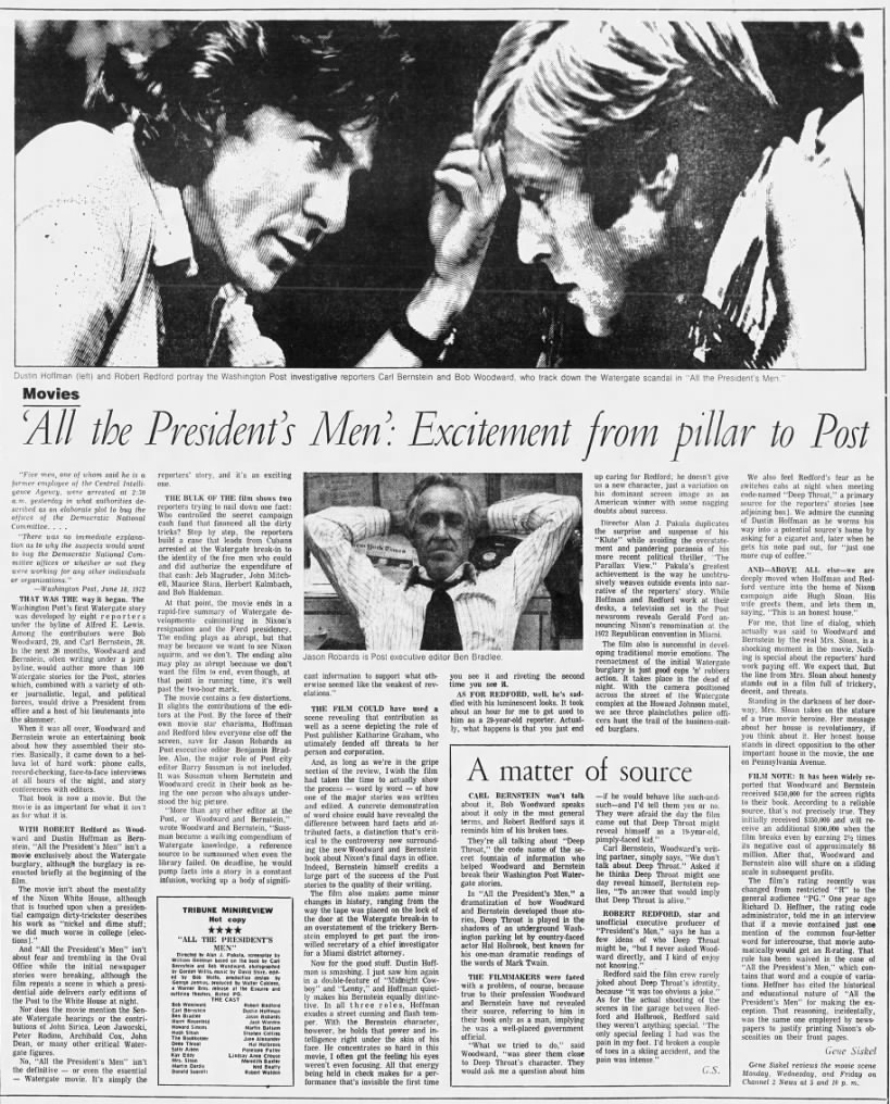 Gene Siskel Movie Review—ALL THE PRESIDENT'S MEN (04-09-76)