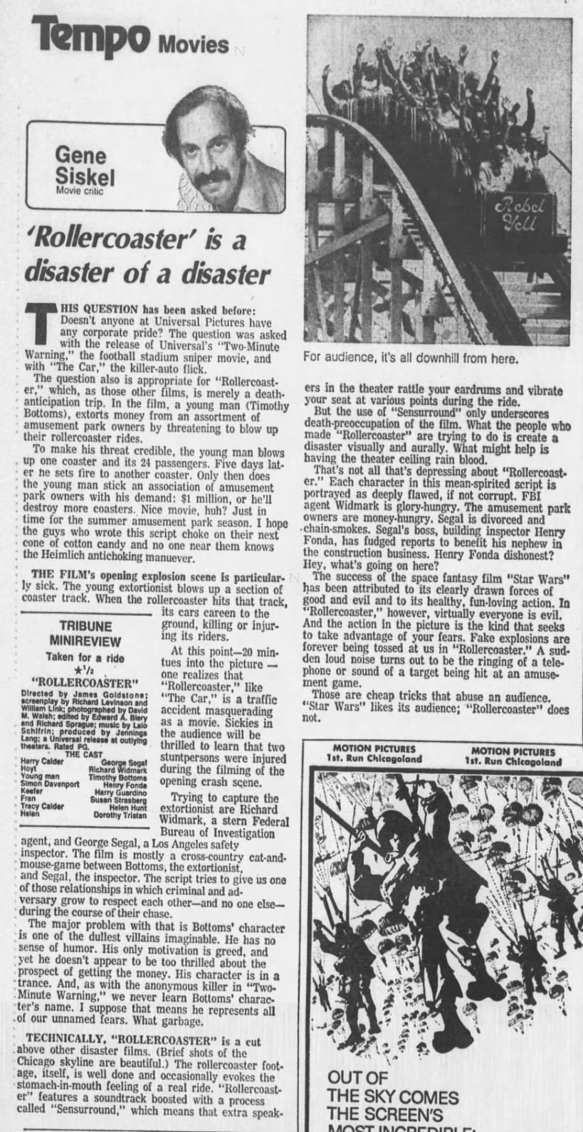 Gene Siskel Movie Review—ROLLERCOASTER (06-13-77)
