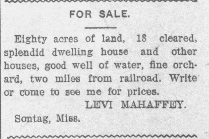 newspaper ad - 1909