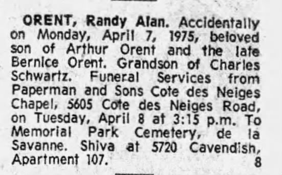 Obituary for Randy Alan ORENT