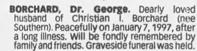 Obituary for George BORCHARD