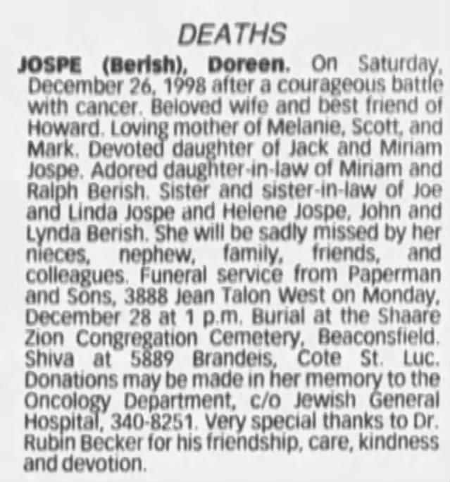Obituary for Berlih