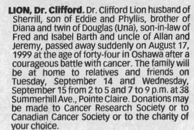 Obituary for Clifford LION