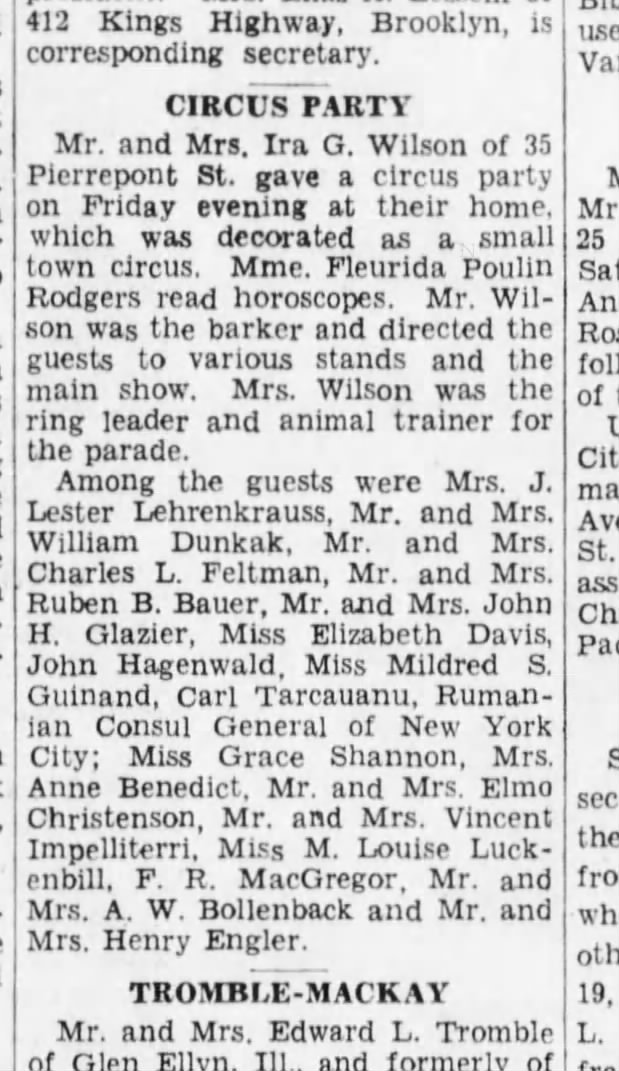 1932-4-25 Circus Party mit  Mrs. J.L.L.