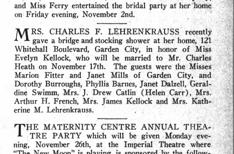 1928-11-10 BDE Bridge Party bei Mrs.Charles F. L.