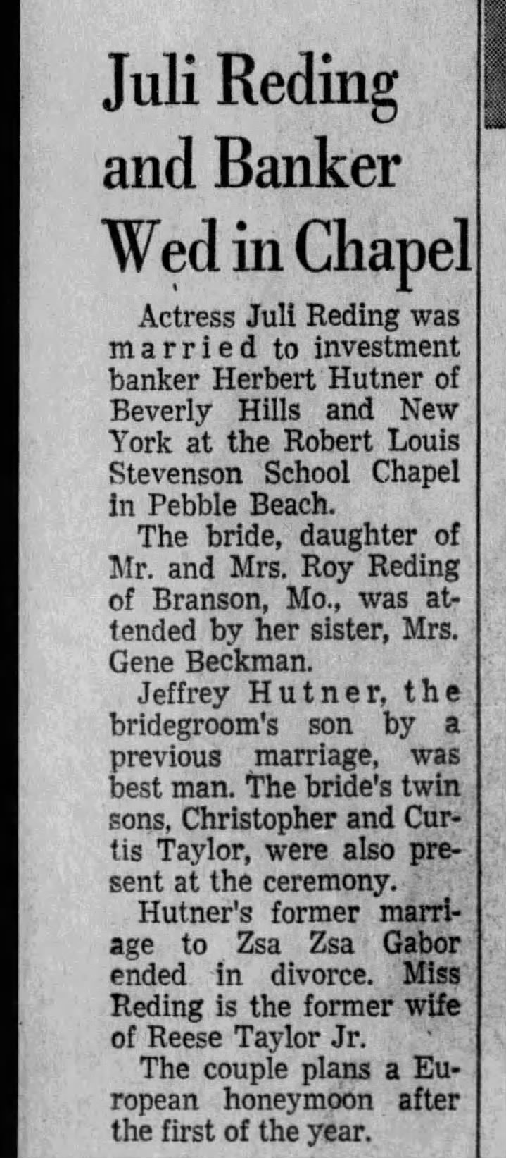 Juli Reding weds banker.