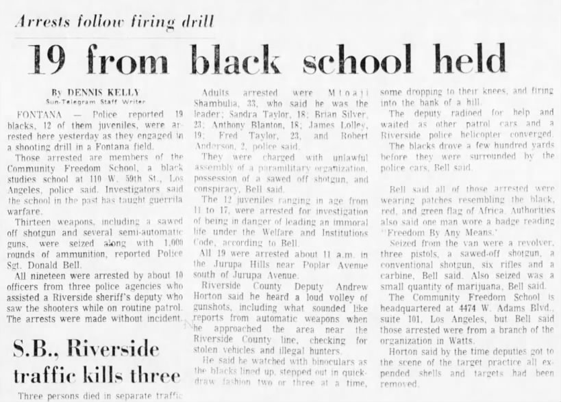 San Bernardino County Sun, Monday, January 21, 1974, B15.