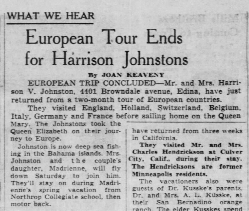 European Tour Ends for Harrison Johnstons