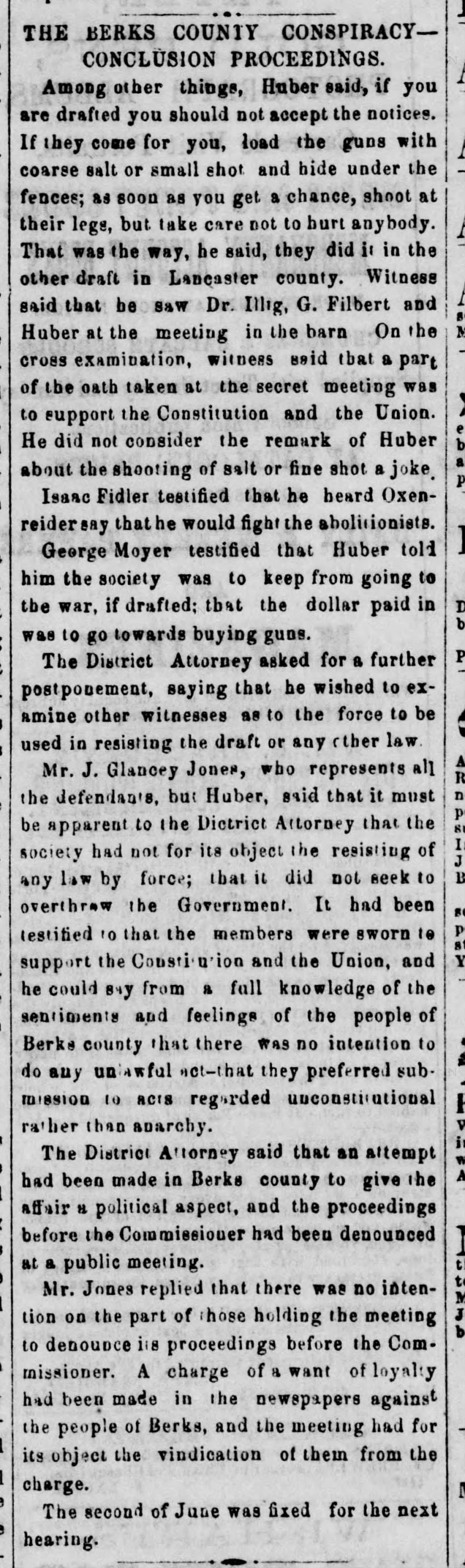 1863-05-09 - George Moyer Testifies - Reading Times p 3 Col 2 -