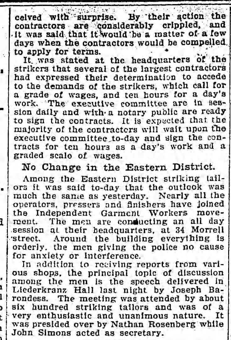 Tailor Strike, August 1, 1899, part 2