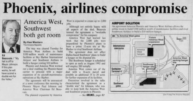"Phoenix, airlines compromise" (April 03, 1991)