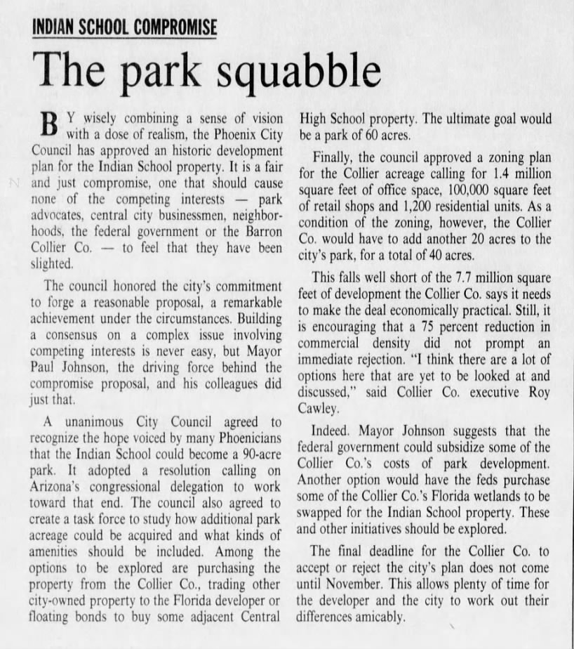 "The park squabble" (Jun 27, 1991)