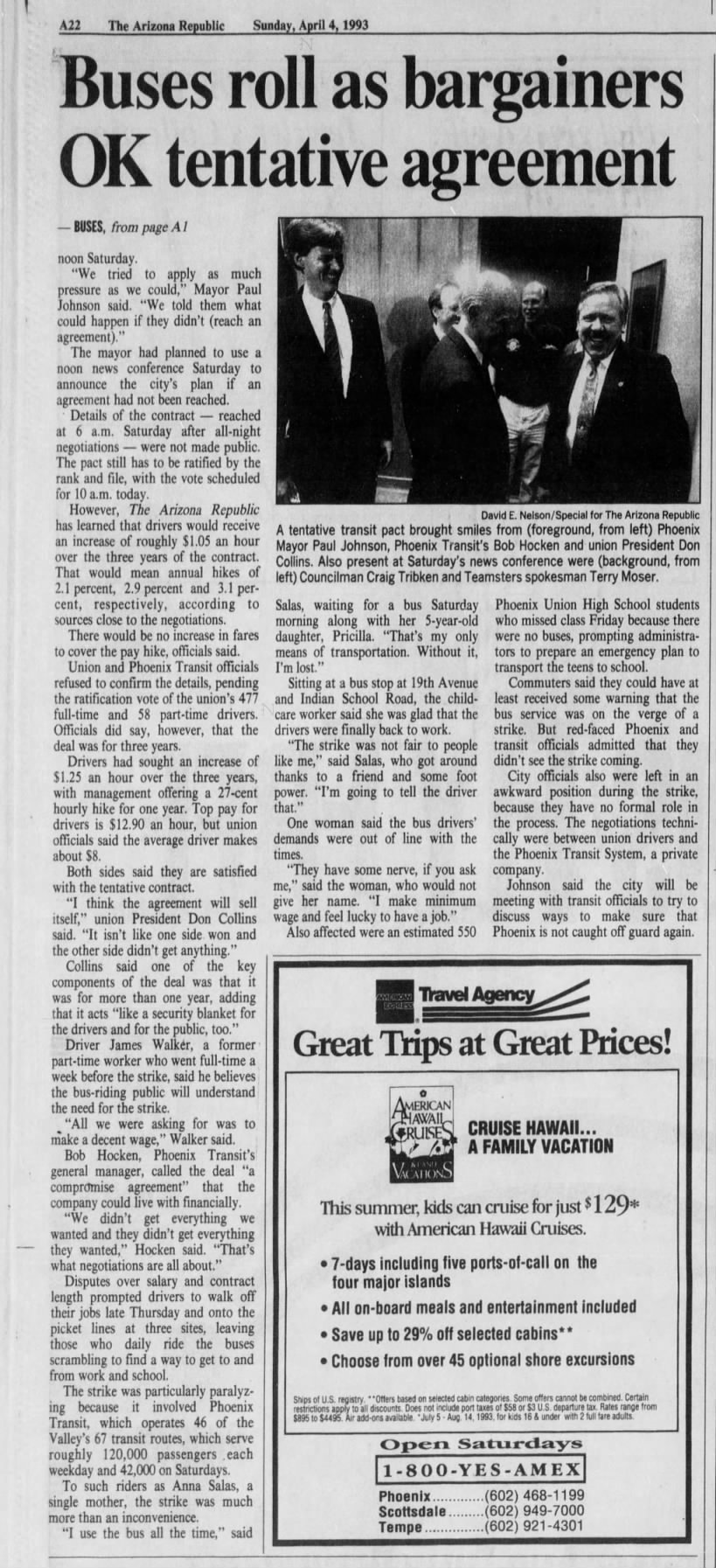 "Buses roll as bargainers OK tentative agreement" (Apr 04, 1993)