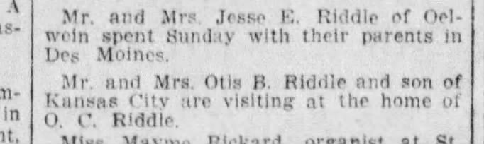 Jesse and Otis riddle visit Des Moines
Des Moines register
26 jul, 1906