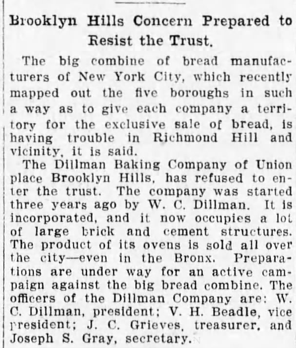 Dillman Bakery resists Trust