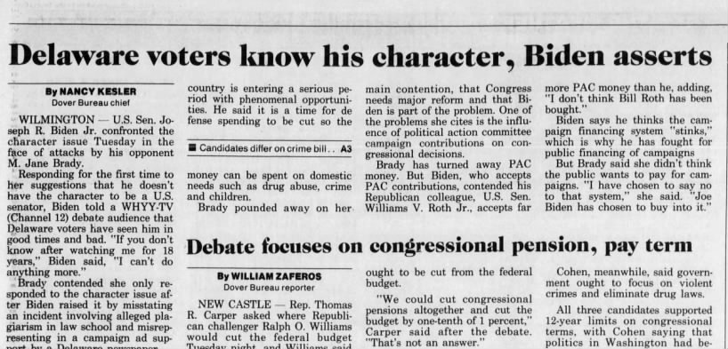 1990 Joe Biden Senate Campaign Debate