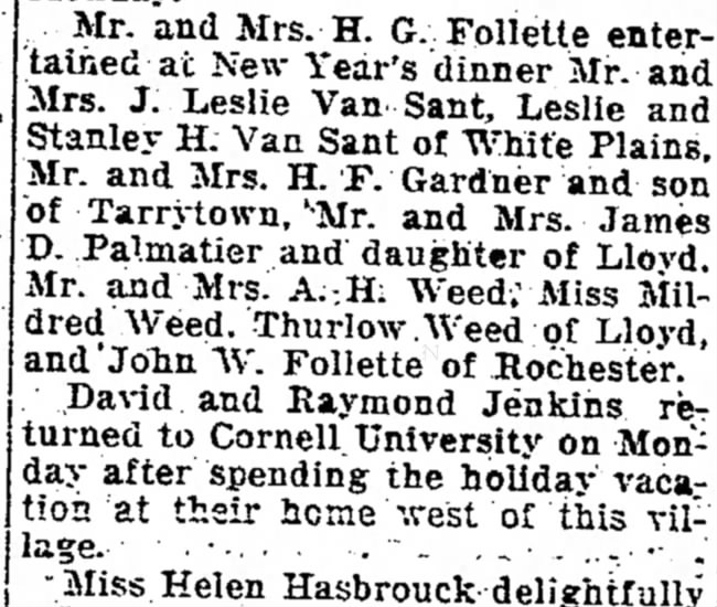 Weed/Follette Dinner, 1915