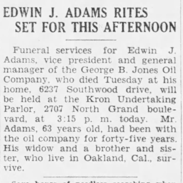 Obituary for EDWIN J. ADAMS