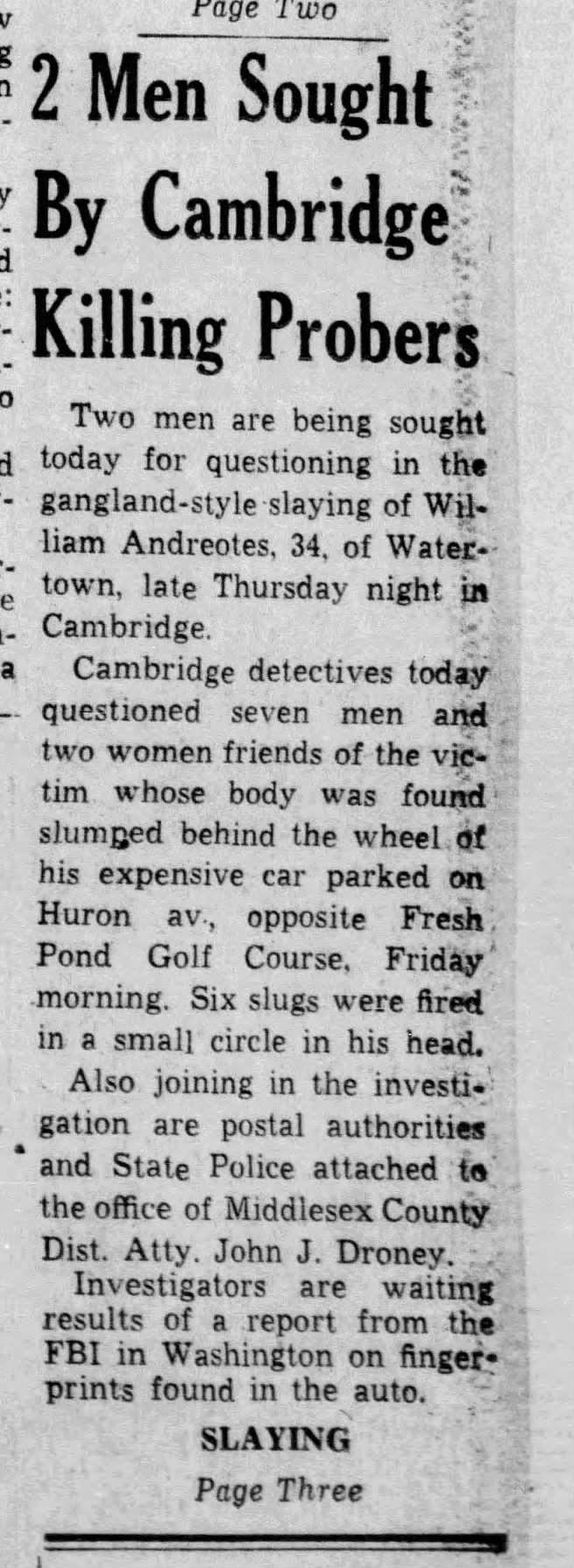 Andreotes murder (March 1963)